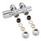 Chrome H Block Straight Valve Chrome Handwheel with 15mm Copper Adapters