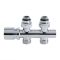 Chrome H Block Straight Valve Chrome Handwheel with 15mm Copper Adapters