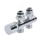 Chrome H Block Straight Valve Chrome Handwheel with 15mm Copper Adapters