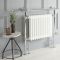 Milano Elizabeth - White Traditional Dual Fuel Heated Towel Rail - 930mm x 790mm (With Overhanging Rail) - Choice of Wi-Fi Thermostat and Cable Cover