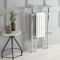 Milano Elizabeth - White Traditional Dual Fuel Heated Towel Rail - 930mm x 450mm (With Overhanging Rail) - Choice of Wi-Fi Thermostat and Cable Cover