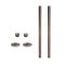 Milano - Traditional Pipe and Angled Radiator Valve Set - Brushed Bronze