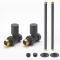 Milano - Modern Straight Radiator Valve and Pipe Set - Anthracite
