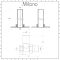 Milano - Modern Straight Radiator Valve and Pipe Set - Black