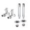 Milano - Chrome Minimalist Straight Radiator Valve and Pipe Sleeve Set