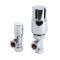 Milano - Modern Thermostatic Angled Radiator Valve and Lockshield - Choice of Finish