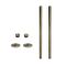 Milano - Modern Pipe and Straight Radiator Valve Set - Dark Brushed Brass