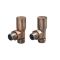Milano - Modern Pipe and Angled Radiator Valve Set - Brushed Bronze