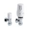 Milano Liquid Filled White Thermostatic Radiator Valve and Lockshield Valve Pack