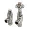 Milano Windsor - Antique Style Satin Polished Thermostatic Angled Radiator Valves (Pair)