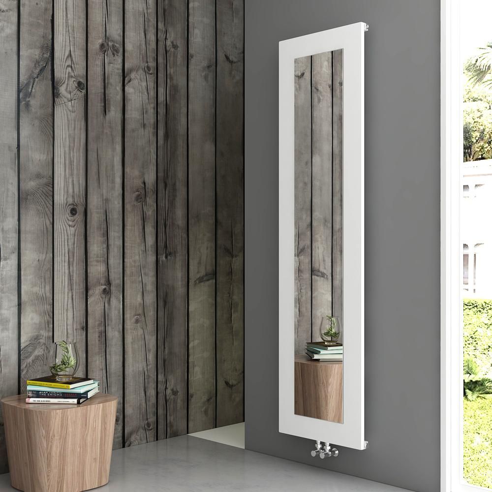 Carisa Quadro - Aluminium Vertical Designer Radiator with Mirror - Choice of Finish