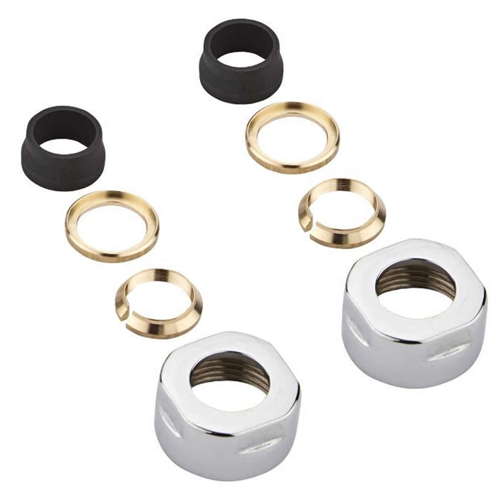 Milano - Chrome Manual Angled Euro Cone Valve With Euro Cone Adaptor - Copper 15mm