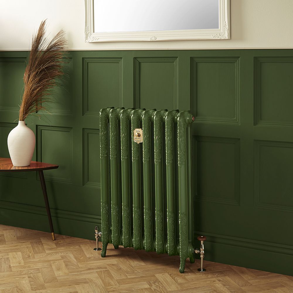 Milano Beatrix - 2 Column Cast Iron Radiator - 950mm Tall - Farrow & Ball Duck Green - Multiple Sizes Available