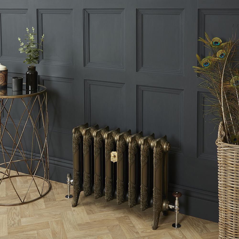 Milano Beatrix - 2 Column Cast Iron Radiator - 510mm Tall - Natural Brass - Multiple Sizes Available