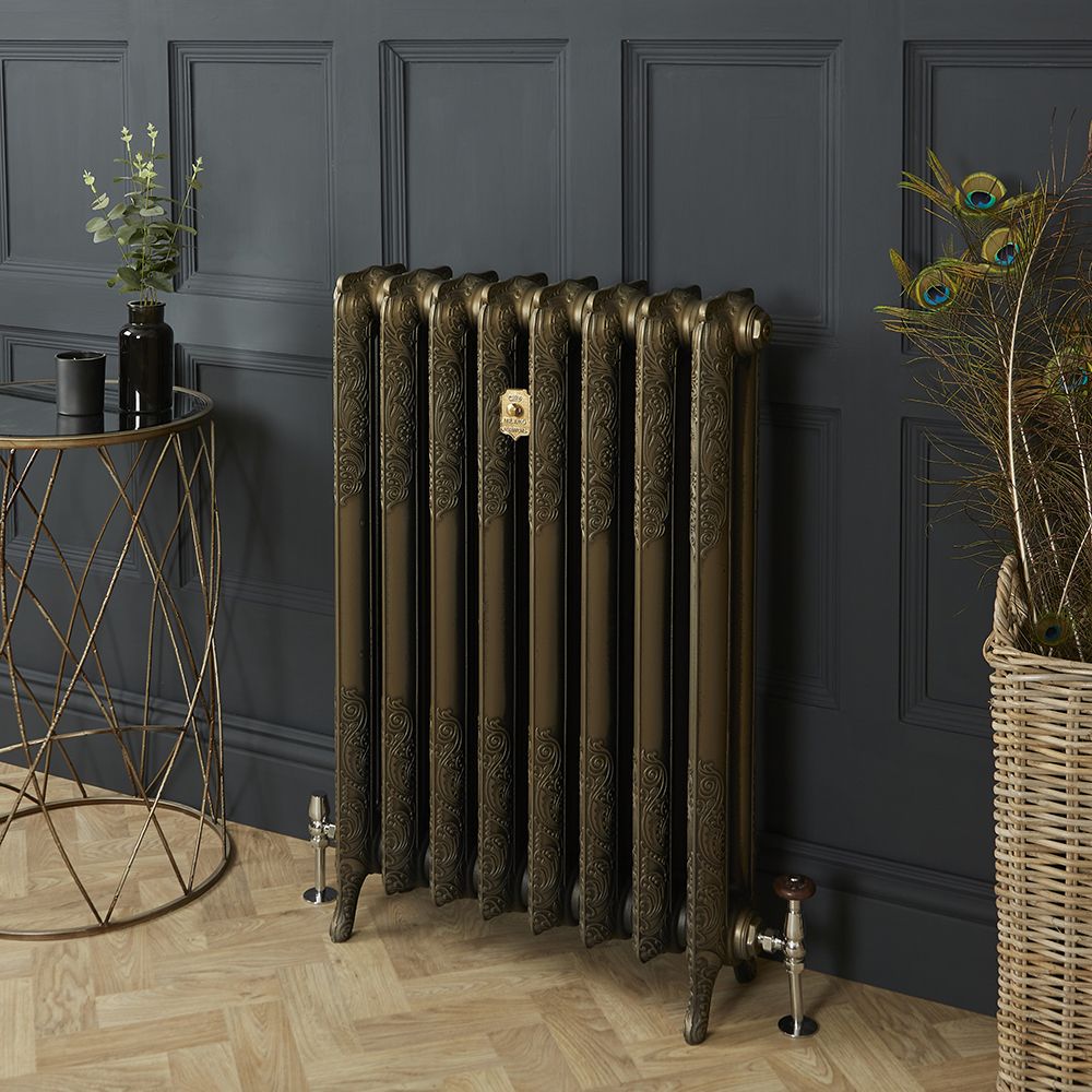 Milano Beatrix - 2 Column Cast Iron Radiator - 950mm Tall - Natural Brass - Multiple Sizes Available
