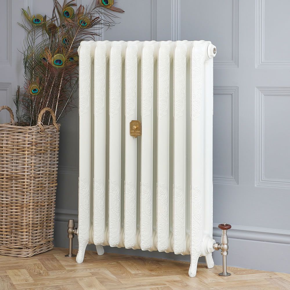 Milano Beatrix - Cast Iron Radiator - 510mm Tall - Porcelain White - Multiple Sizes Available
