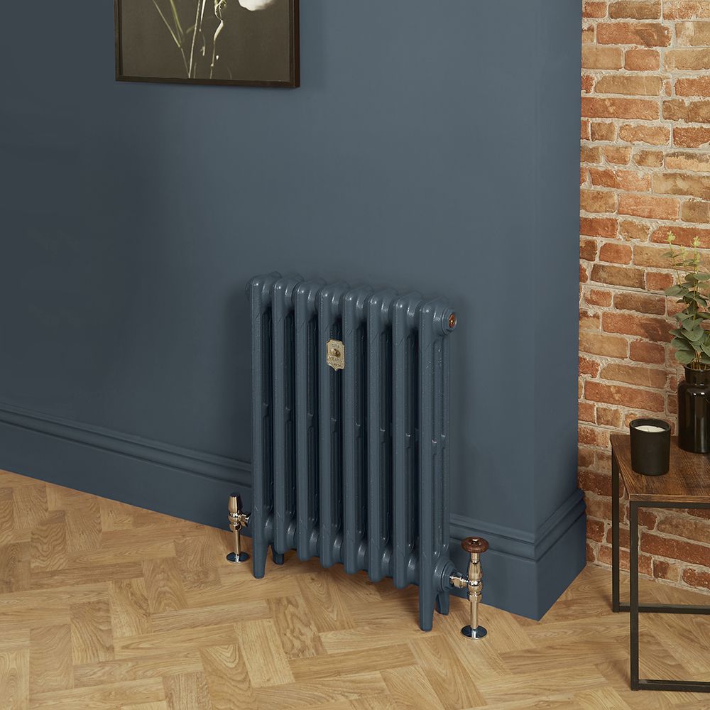 Milano Mercury - 3 Column Cast Iron Radiator - 660mm Tall - Farrow & Ball Hague Blue - Multiple Sizes Available
