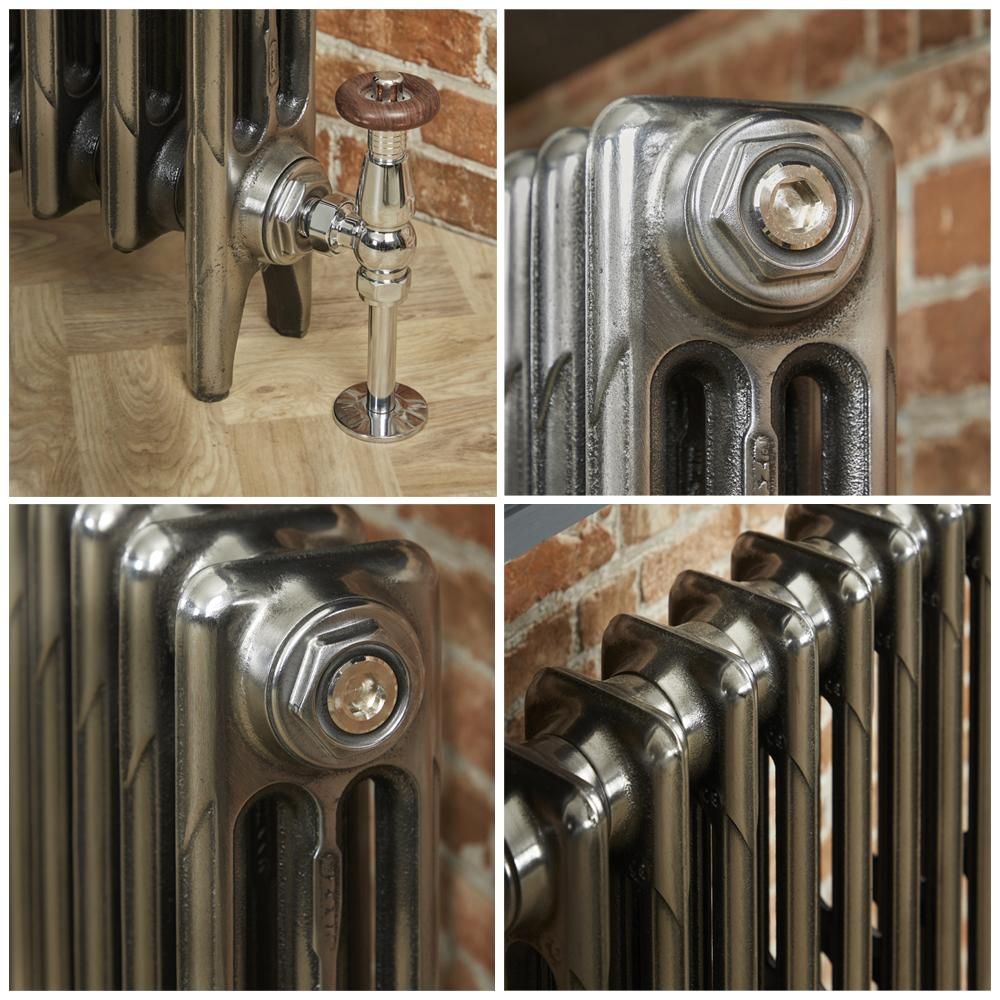 Milano Mercury - 3 Column Cast Iron Radiator - 660mm Tall - Full Polish - Multiple Sizes Available