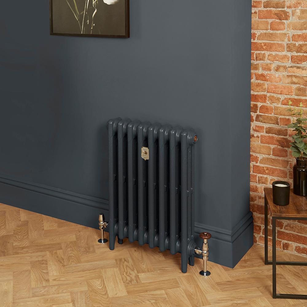 Milano Mercury - 3 Column Cast Iron Radiator - 660mm Tall - Farrow & Ball Railings Grey - Multiple Sizes Available
