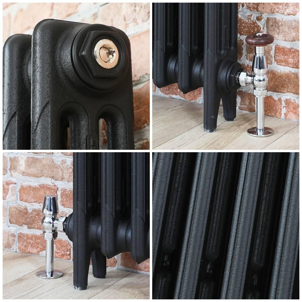 Milano Mercury - 3 Column Cast Iron Radiator - 560mm Tall - Slate Black - Multiple Sizes Available