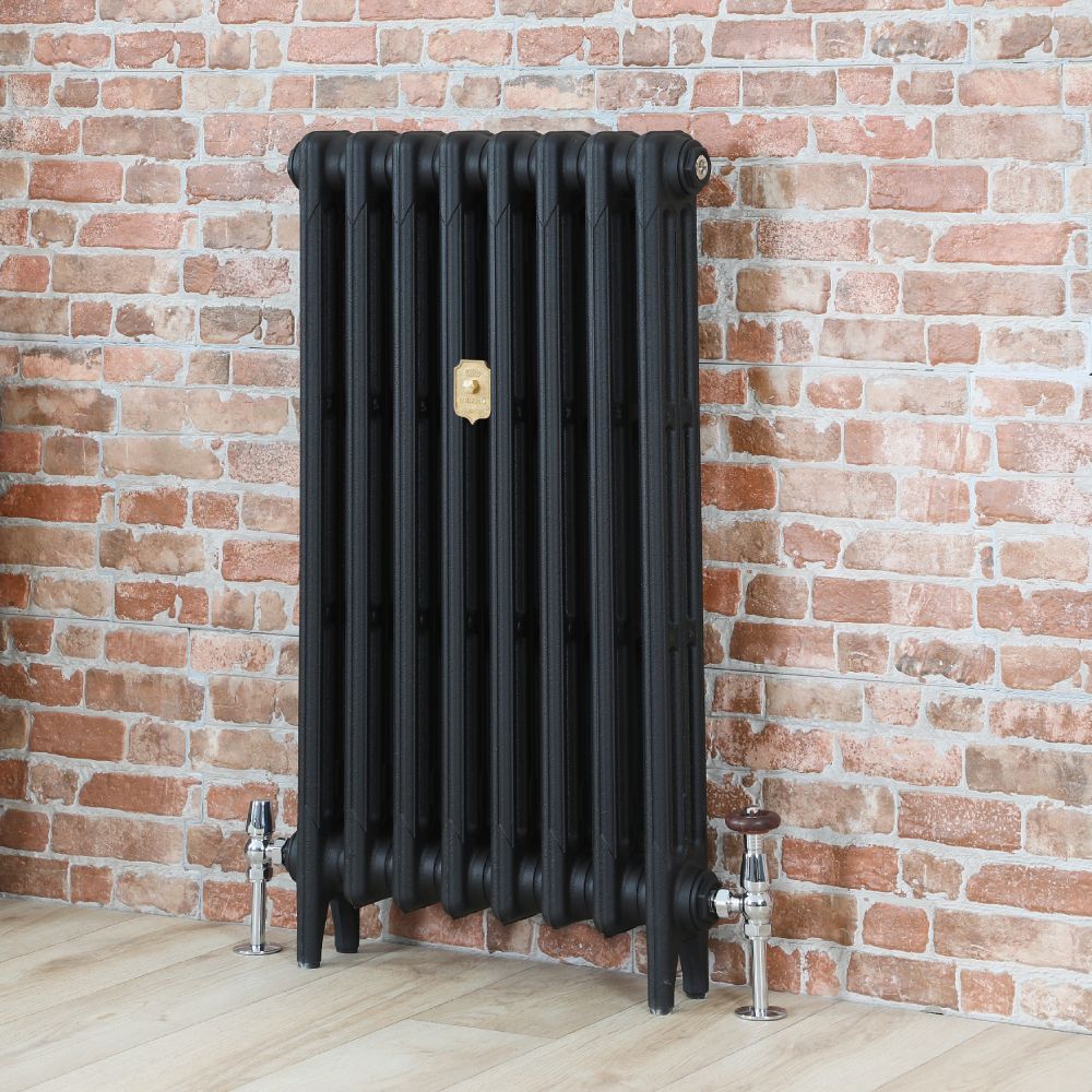 Milano Mercury - 3 Column Cast Iron Radiator - 760mm Tall - Slate Black - Multiple Sizes Available