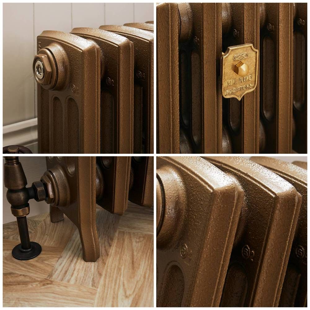 Milano Isabel - Cast Iron Radiator - 357mm Tall - Burnt Gold - Multiple Sizes Available