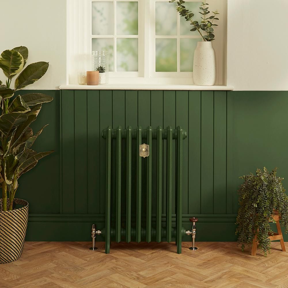 Milano Isabel - 4 Column Cast Iron Radiator - 760mm Tall - Farrow & Ball Duck Green - Multiple Sizes Available