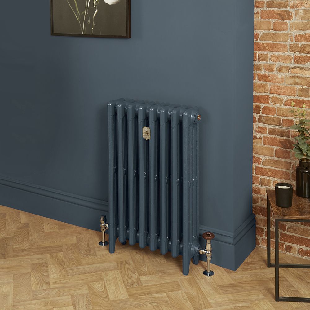 Milano Mercury - 4 Column Cast Iron Radiator - 960mm Tall - Farrow & Ball Hague Blue - Multiple Sizes Available