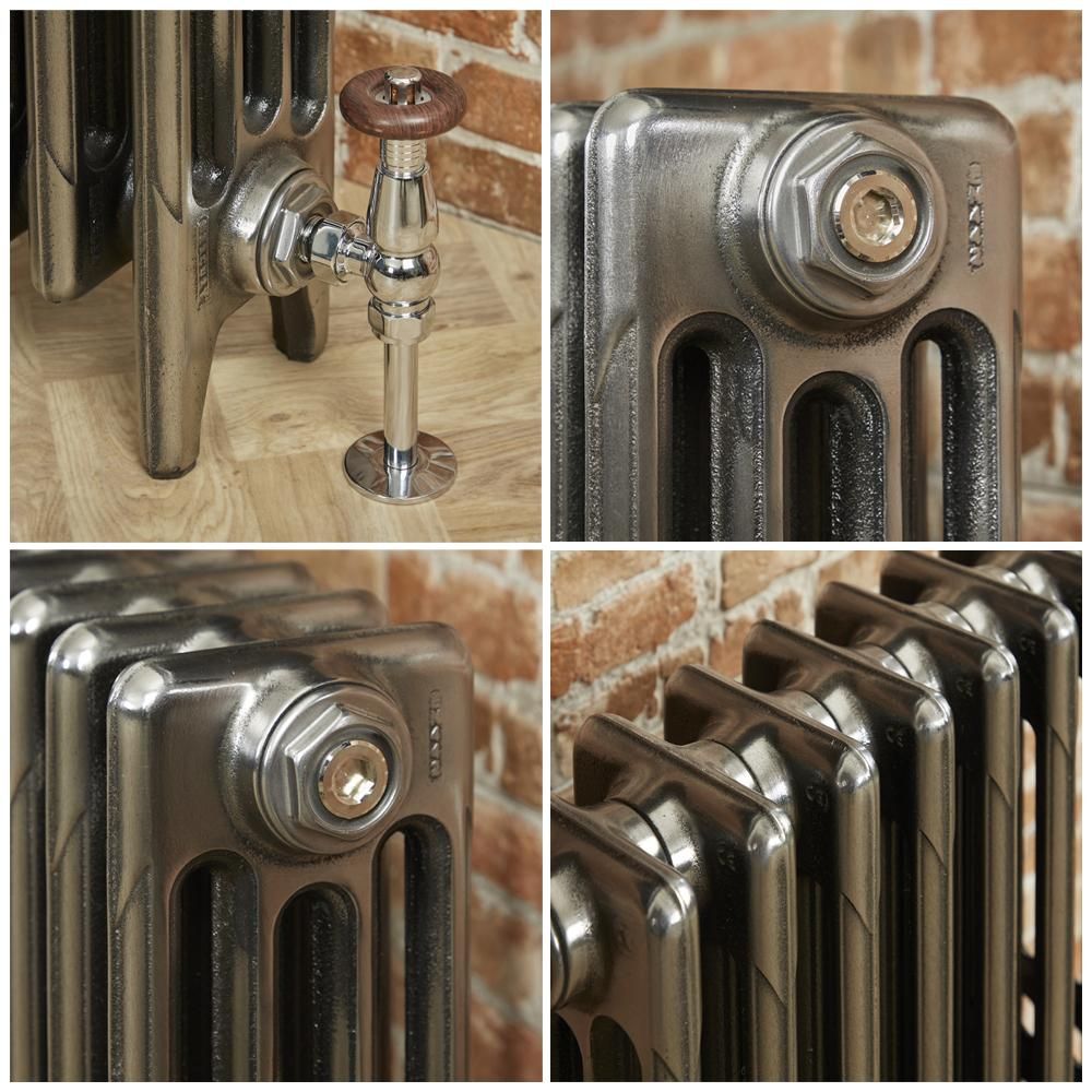 Milano Mercury - 4 Column Cast Iron Radiator - 960mm Tall - Full Polish - Multiple Sizes Available