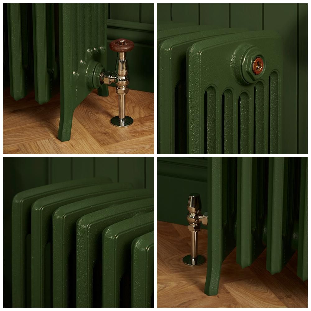 Milano Isabel - 6 Column Cast Iron Radiator - 660mm Tall - Farrow & Ball Duck Green - Multiple Sizes Available