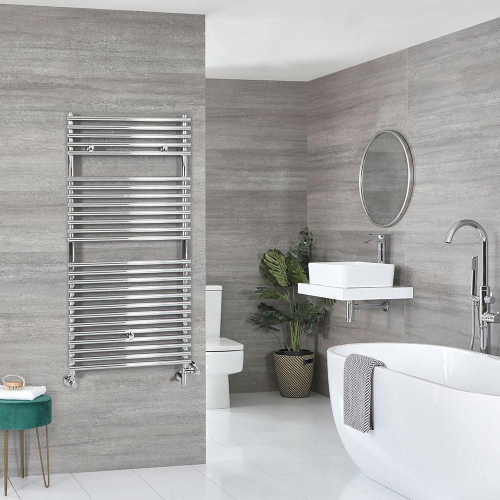 Milano Arno Dual Fuel - Chrome Bar on Bar Heated Towel Rail - Choice of Size