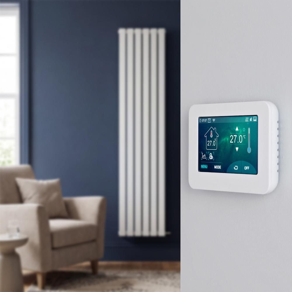 Milano Alpha - 1784mm Dry Heat Vertical Electric Designer Radiator - Choice of Size, Finish and Wi-Fi Thermostat