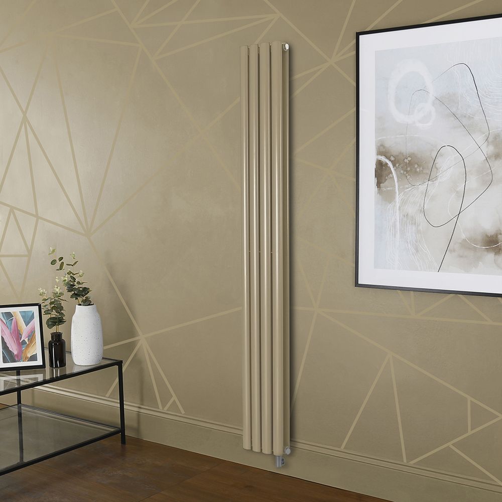 Milano x ECOSO Aruba - Electric Elk Brown Vertical Designer Radiator - Choice of Size and Wi-Fi Thermostat