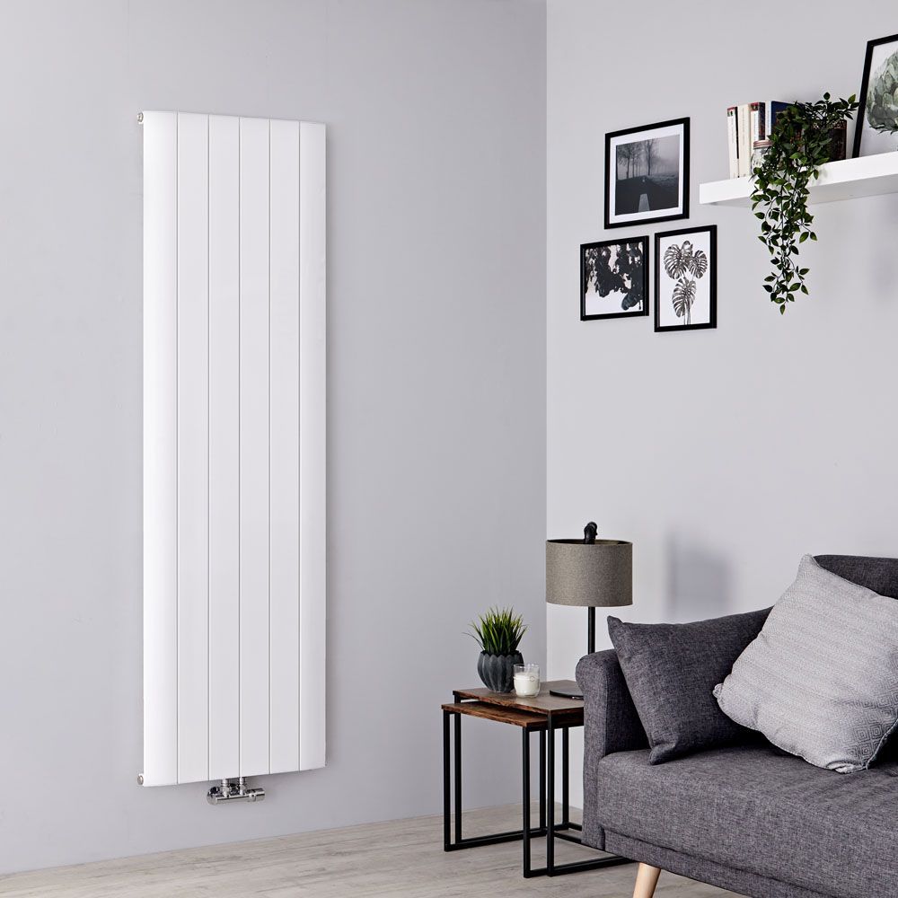 Milano Skye - White Aluminium Vertical Designer Radiator (Single Panel) - Choice of Size
