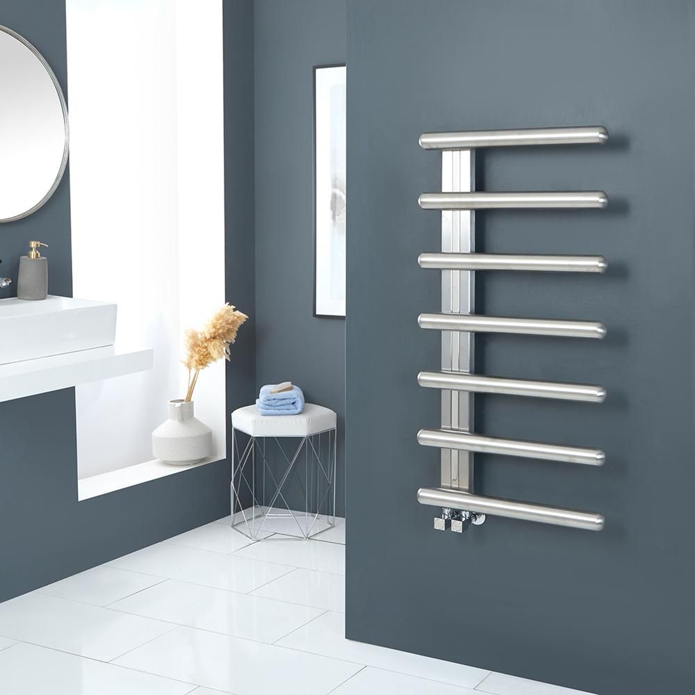 Milano Ivor - Designer Satin Polished Heated Towel Rail - 1000mm x 500mm