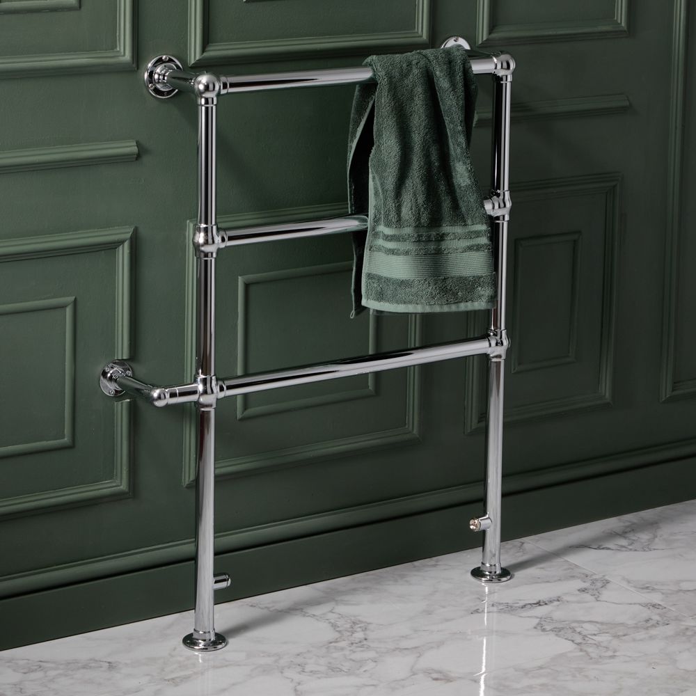 Milano x ECOSO Derwent - Minimalist Electric Traditional Heated Towel Rail 966mm x 673mm - Chrome