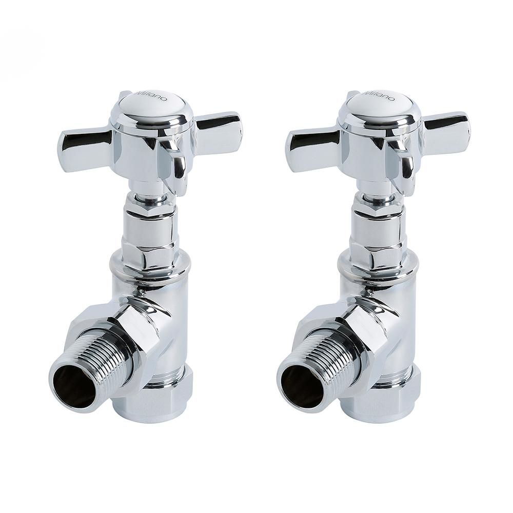 Milano - Traditional Chrome Angled Radiator Valves (Pair)