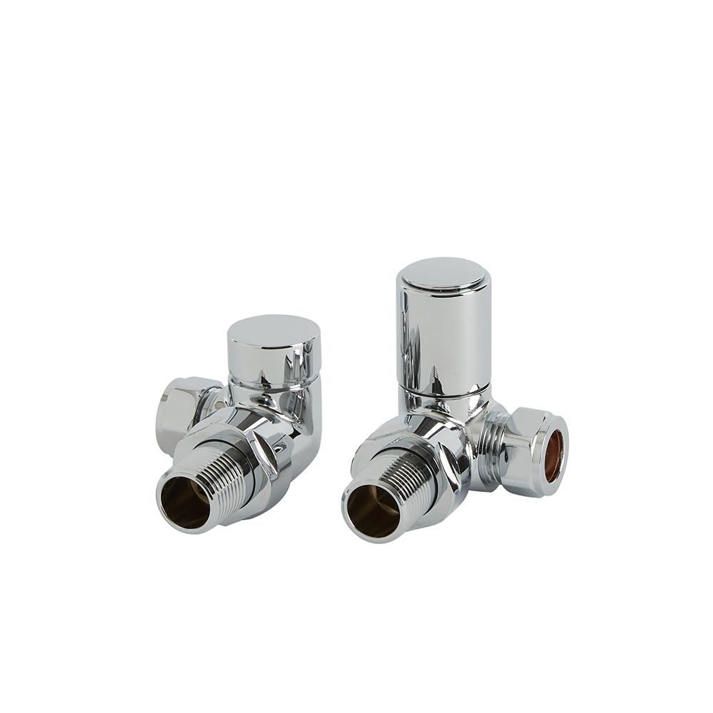 Milano - Chrome Modern Radiator Valves - Corner Pair