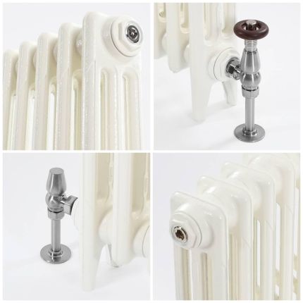 Milano Mercury - 3 Column Cast Iron Radiator - 760mm Tall - Porcelain White - Multiple Sizes Available