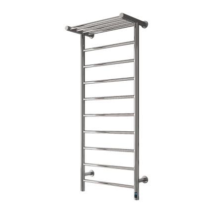 Reina Maira - Stainless Steel Dry Electric Heated Towel Rail with Heated Shelf - 1190mm x 500mm - Chrome