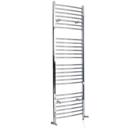 Milano Kent - Dual Fuel Curved Chrome Heated Towel Rail - Choice of Size