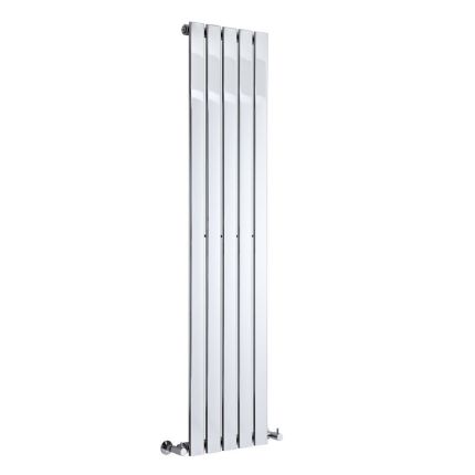 Milano Alpha - Flat Panel Vertical Designer Radiator - Single Panel - Chrome