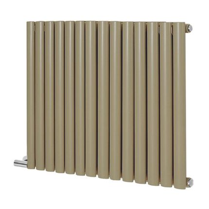 Milano Aruba - Electric Elk Brown Horizontal Designer Radiator - 635mm Tall - Choice of Size, Wi-Fi Thermostat and Cable Cover