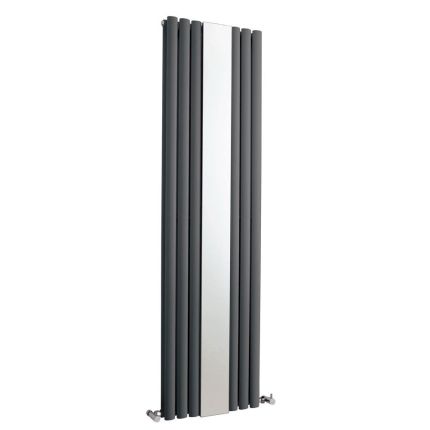 Milano Aruba - Vertical Designer Radiator with Mirror - 1800mm x 499mm - Anthracite