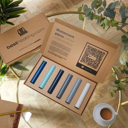 Milano - Coloured Radiator Sample Box - A Selection of Blue Finishes