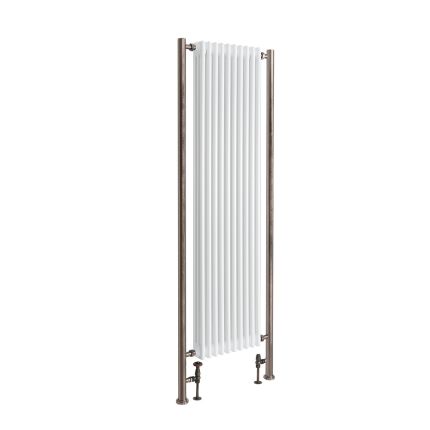 Milano Windsor - Vertical Traditional Column Radiator - 3 Column - White - Custom Extension Pipe Colours