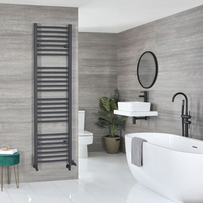 Milano Artle - Anthracite Dual Fuel Flat Heated Towel Rail 1800mm x 500mm