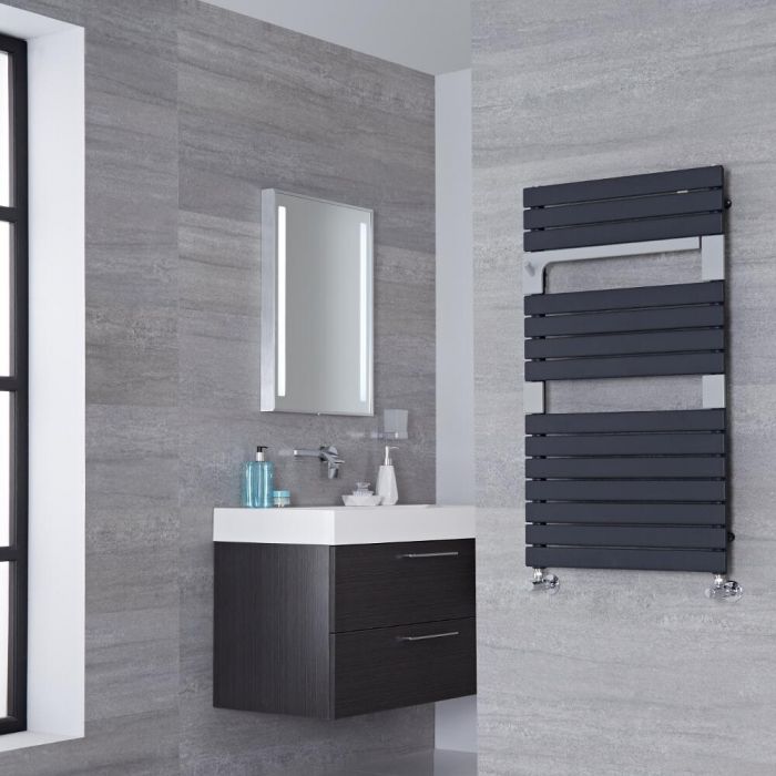 Lazzarini Way - Torino - Anthracite Designer Heated Towel Rail - 952mm x 550mm