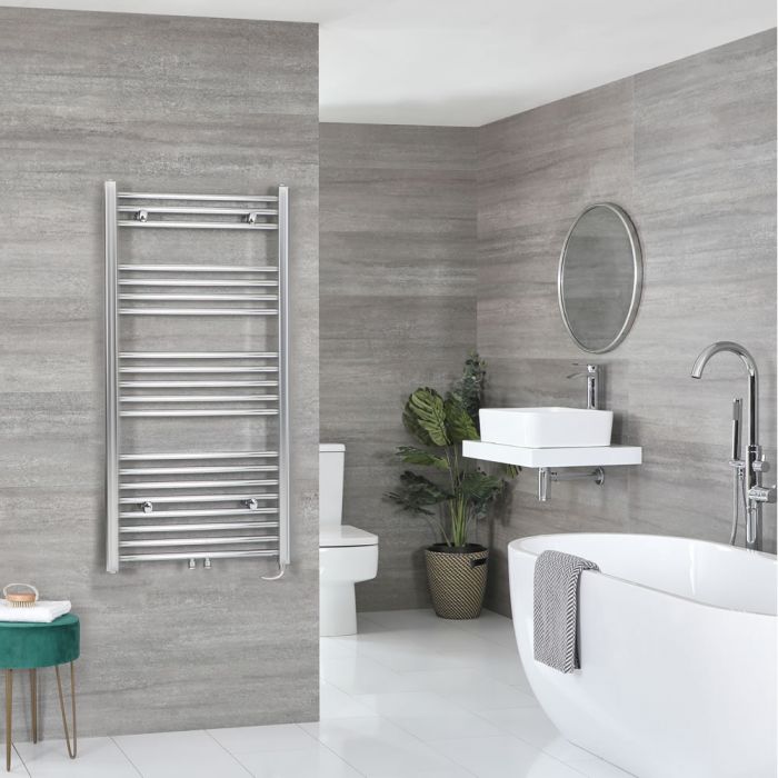 Milano Neva Electric - Chrome Heated Towel Rail - Various Sizes and Choice of Element