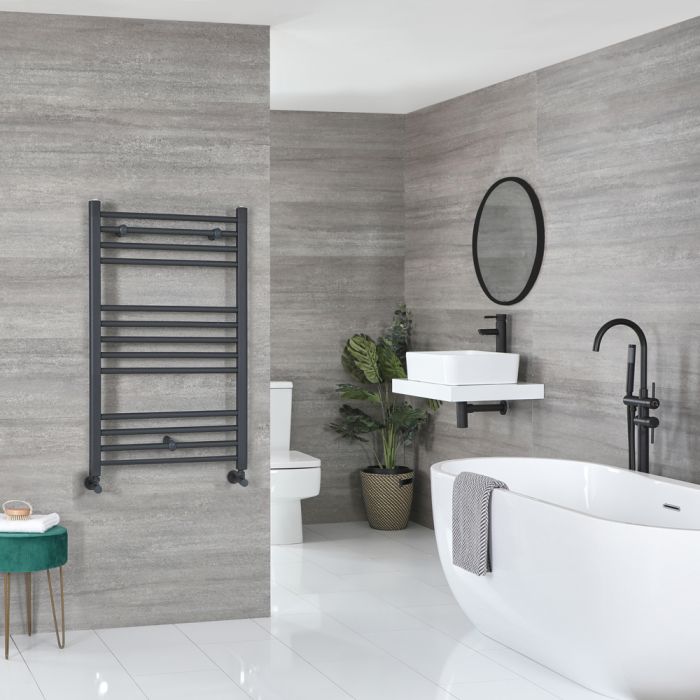 Milano Artle - Flat Anthracite Heated Towel Rail 1000mm x 600mm